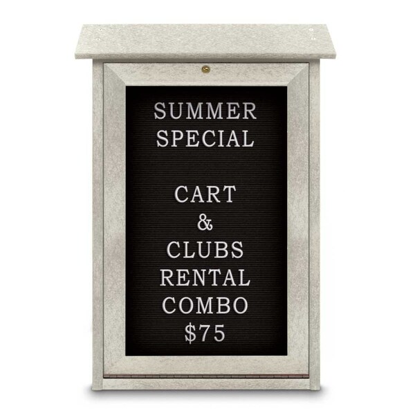 Outdoor Enclosed Combo Board, 48"x36", Black Frame/White Porc & Buff